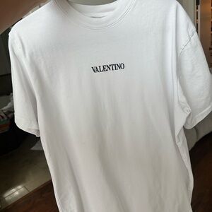 Valentino White Short Sleeve Tee Minimalist Design